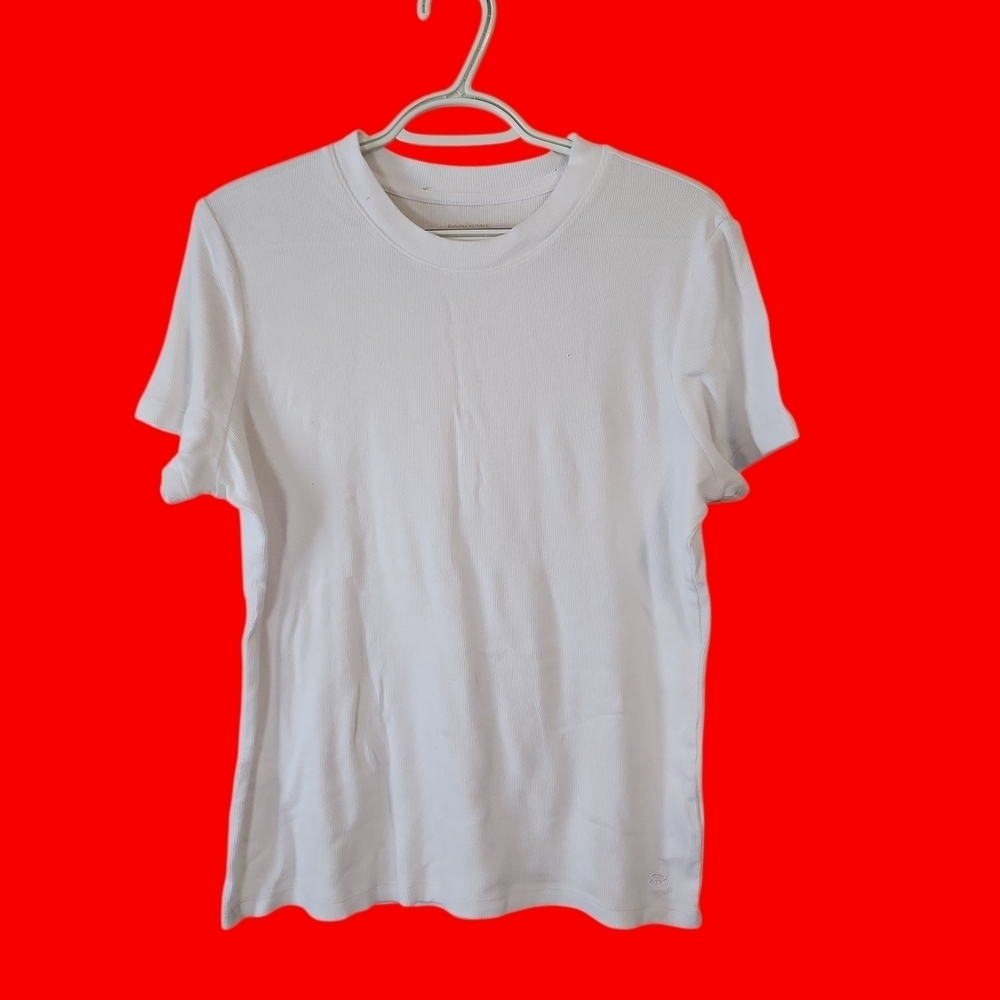 Banana Republic's White Ribbed Women's T-Shirt